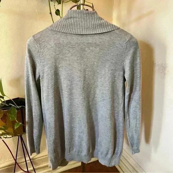 Philosophy Grey Cardigan Open Front Sweater - Medium - Picture 2 of 5